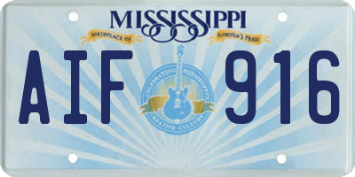 MS license plate AIF916