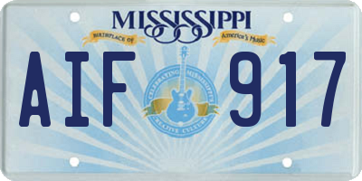 MS license plate AIF917
