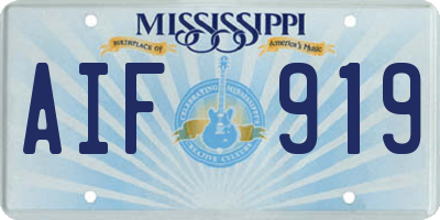 MS license plate AIF919