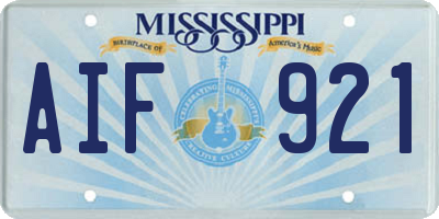 MS license plate AIF921