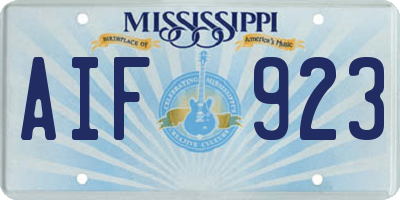 MS license plate AIF923