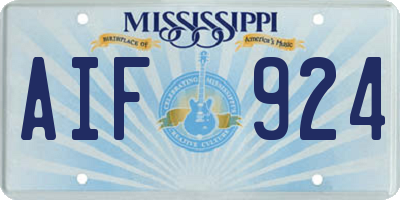 MS license plate AIF924