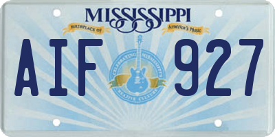 MS license plate AIF927
