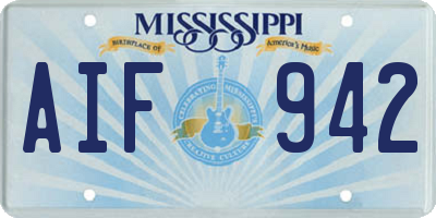 MS license plate AIF942