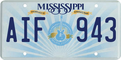 MS license plate AIF943