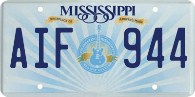 MS license plate AIF944