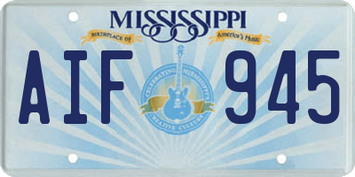 MS license plate AIF945