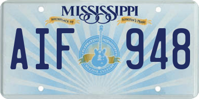 MS license plate AIF948