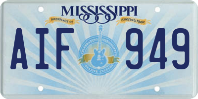 MS license plate AIF949