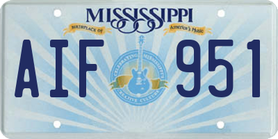 MS license plate AIF951