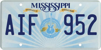 MS license plate AIF952