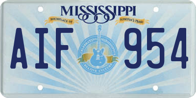 MS license plate AIF954