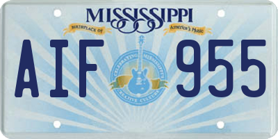 MS license plate AIF955