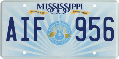 MS license plate AIF956
