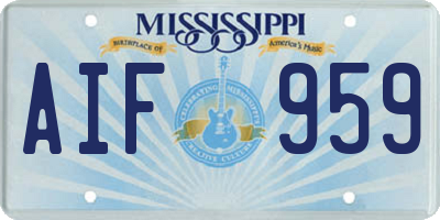 MS license plate AIF959