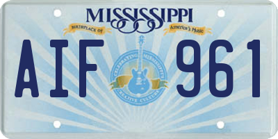MS license plate AIF961
