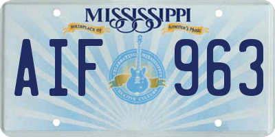 MS license plate AIF963