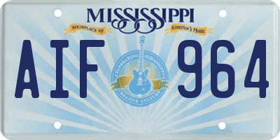 MS license plate AIF964
