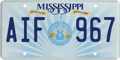 MS license plate AIF967