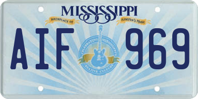 MS license plate AIF969