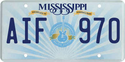 MS license plate AIF970