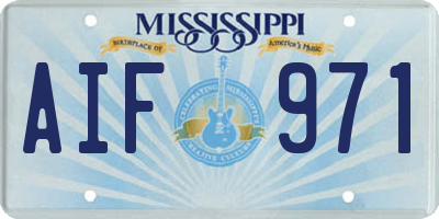 MS license plate AIF971