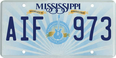 MS license plate AIF973