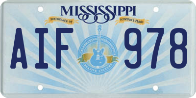 MS license plate AIF978