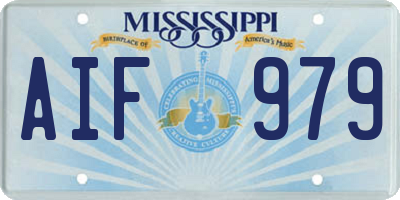 MS license plate AIF979