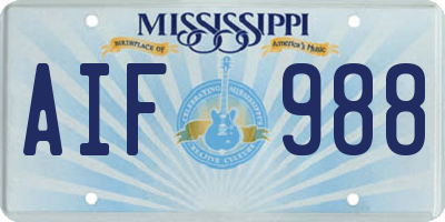 MS license plate AIF988