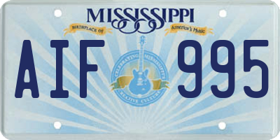 MS license plate AIF995