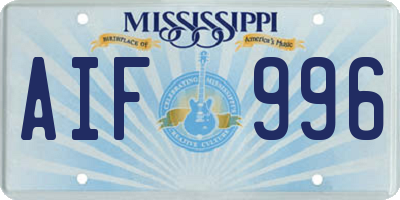 MS license plate AIF996