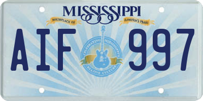 MS license plate AIF997