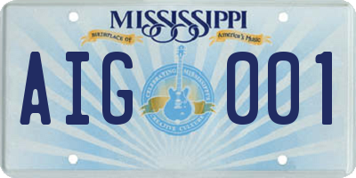 MS license plate AIG001