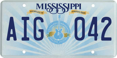 MS license plate AIG042