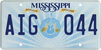 MS license plate AIG044
