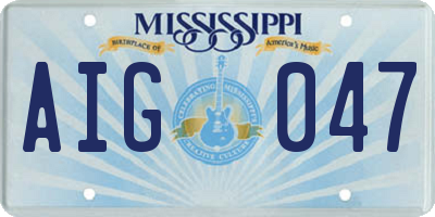 MS license plate AIG047