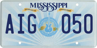 MS license plate AIG050