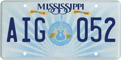 MS license plate AIG052