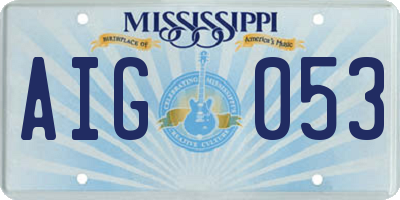 MS license plate AIG053
