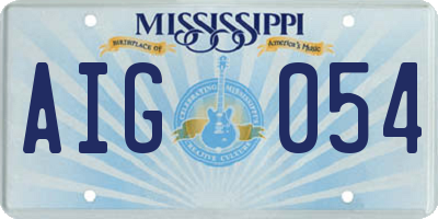 MS license plate AIG054