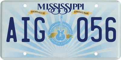 MS license plate AIG056