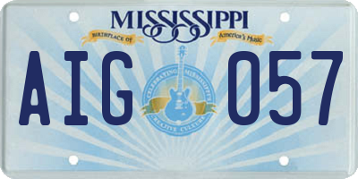 MS license plate AIG057