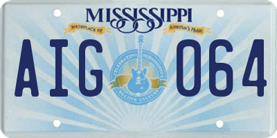 MS license plate AIG064