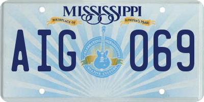 MS license plate AIG069