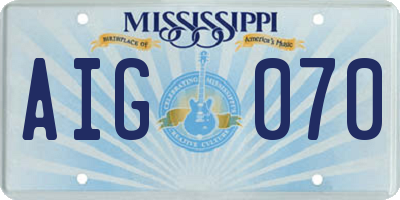 MS license plate AIG070
