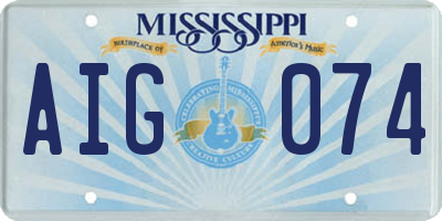 MS license plate AIG074