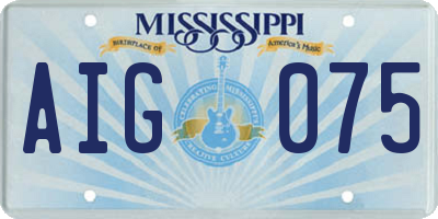 MS license plate AIG075