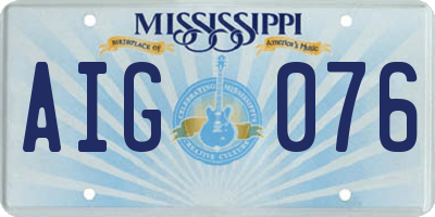 MS license plate AIG076