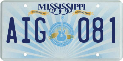 MS license plate AIG081